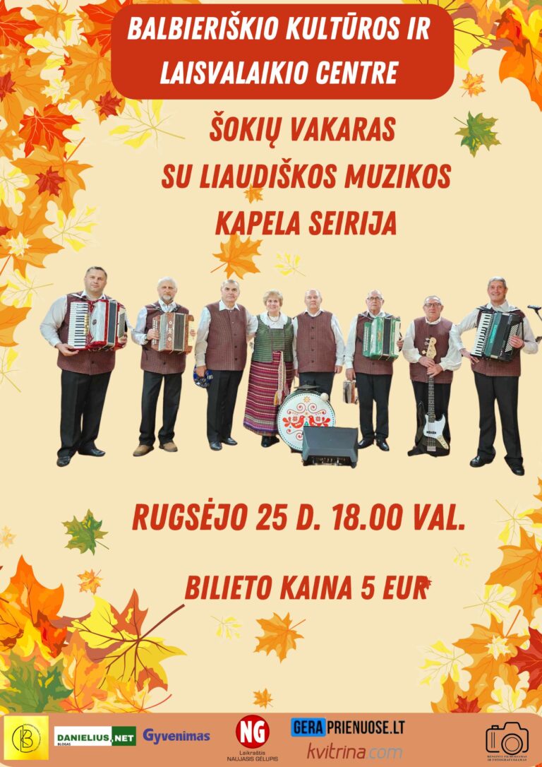 Šokių vakaras su kapela SEIRIJA