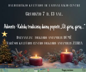 Advento – Kalėdų dainų pasidainavimo popietė