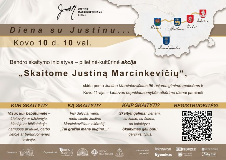 Kovo 10-ąją susivienykime akcijoje  „𝗦𝗸𝗮𝗶𝘁𝗼𝗺𝗲 𝗝𝘂𝘀𝘁𝗶𝗻𝗮̨ 𝗠𝗮𝗿𝗰𝗶𝗻𝗸𝗲𝘃𝗶𝗰̌𝗶𝘂̨”