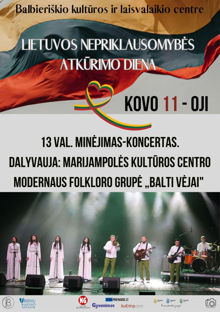 Lietuvos nepriklausomybės atkūrimo diena Balbieriškio kultūros ir laisvalaikio centre!