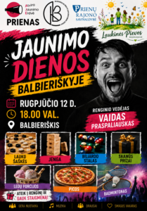 Jaunimo dienos BALBIERIŠKYJE jau rugpjūčio 12 d. 18 val.