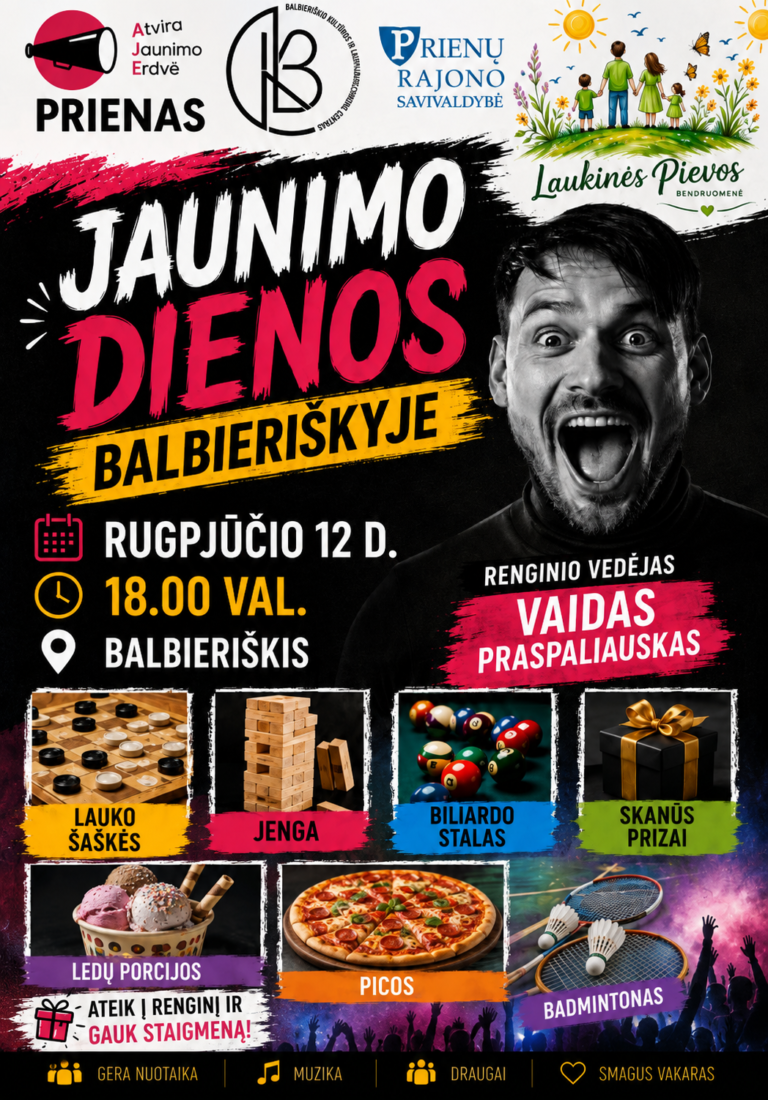 Jaunimo dienos BALBIERIŠKYJE jau rugpjūčio 12 d. 18 val.