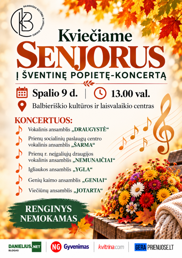 Senjorams šventinė popietė-koncertas